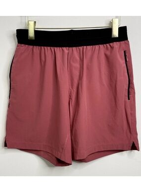 Rhone Mako Tech Shorts Mens M Pink Red Black Elastic Waist Unlined 100926